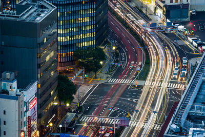 High angle view of city street