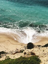 High angle view of beach