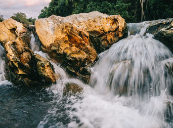 Scenic view of waterfall