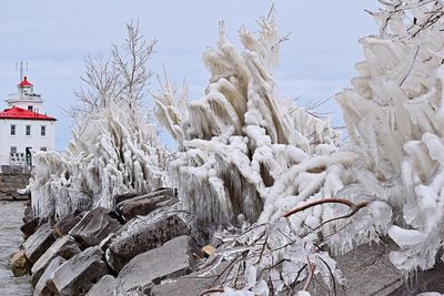 Panoramic view of snow covered landscape