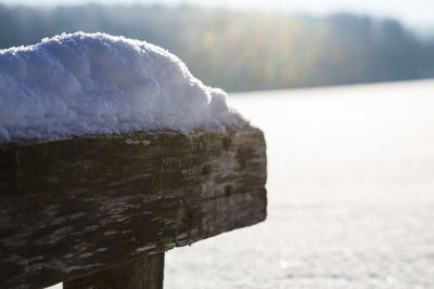 Close-up of frozen sea during winter