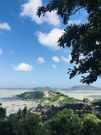 Scenic view of townscape against sky