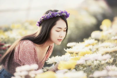 Young woman looking at camera