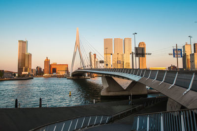 Erasmus bridge over nieuwe maas against sky