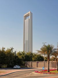 Modern building against clear sky in abu dhabi 