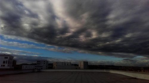 Storm clouds over city