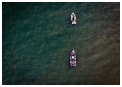 Aerial view of boats in sea 