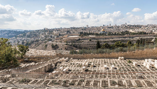 High angle view of cityscape