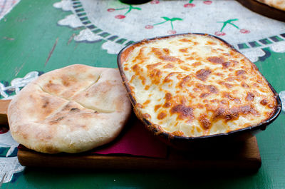 Close-up of bread on table