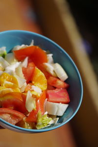 High angle view of breakfast served in bowl