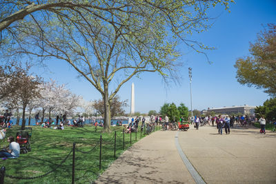 People in park against clear sky