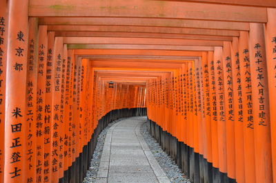 Torii gate leading towards fushimi inari shrine