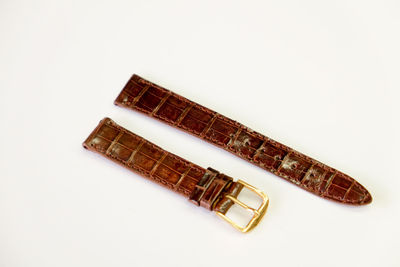 High angle view of objects against white background