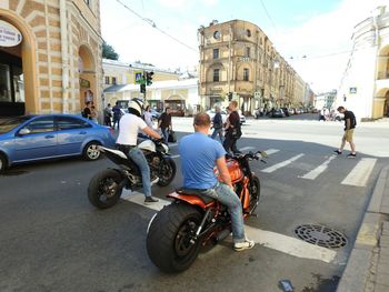 Cars parked on street