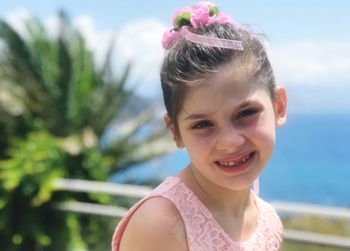 Close-up portrait of smiling girl