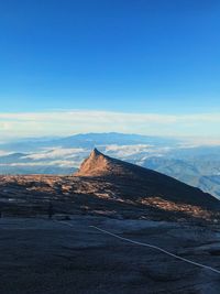 Scenic view of landscape against blue sky