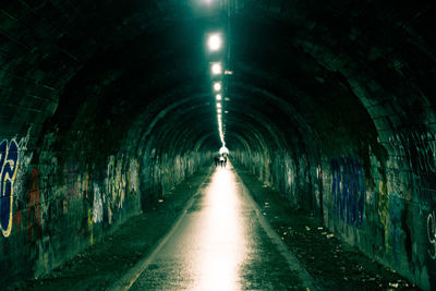 Empty road in tunnel