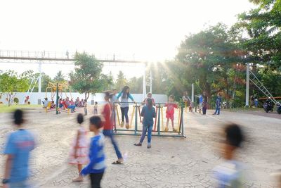 Children playing on playground