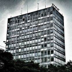 Low angle view of modern building against sky