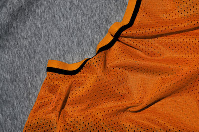 Close-up of orange and gray textile