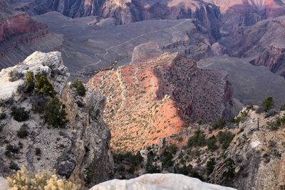 High angle view of rocks on land