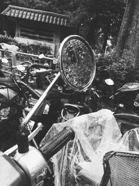 Close-up of vintage car on table