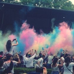 People enjoying music concert