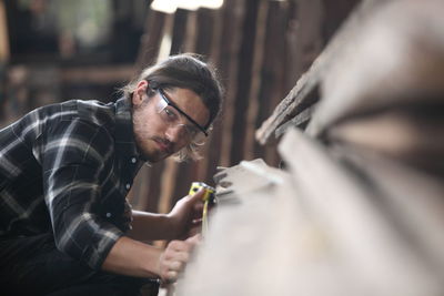 Portrait of man working