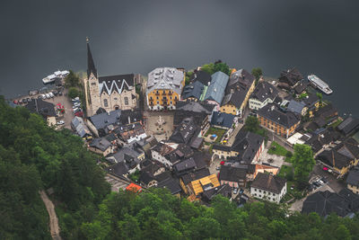 High angle view of townscape and buildings in town