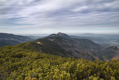 Scenic view of mountains against sky