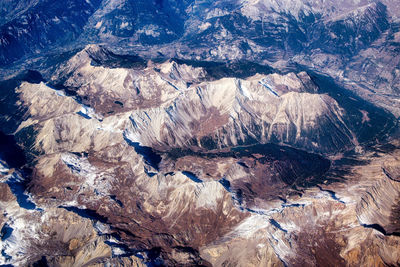 High angle view of rock formations