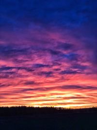 Scenic view of dramatic sky during sunset