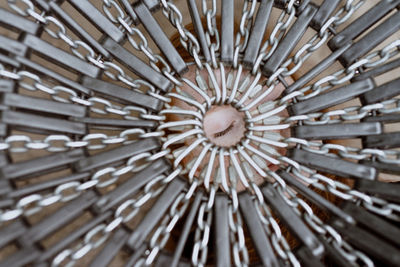 Directly below shot of ornate ceiling