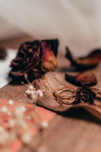 Close-up of ice cream on table