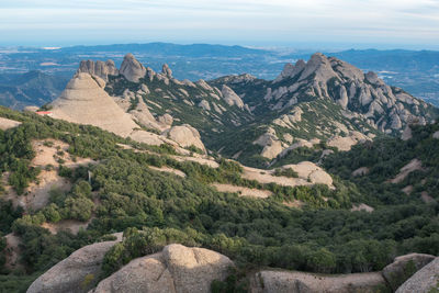 Panoramic view of rocky mountains against sky