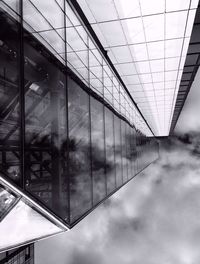 Low angle view of modern building against sky