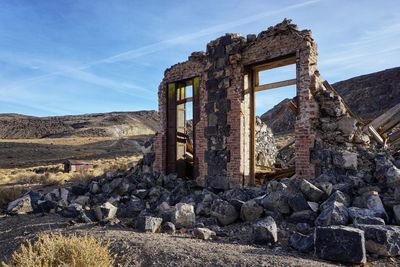 Remnants of the central bank in a forgotten mining town in the nevada mountains.