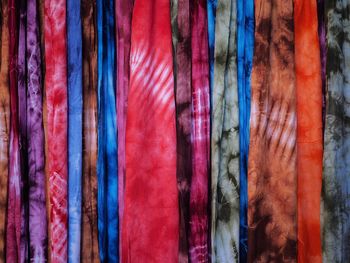 Full frame shot of multi colored scarves