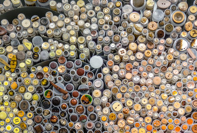 Full frame shot of buttons in shop 