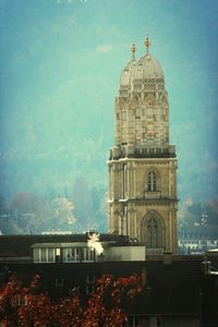 Low angle view of temple against sky