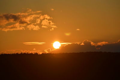 Scenic view of silhouette landscape against sky during sunset