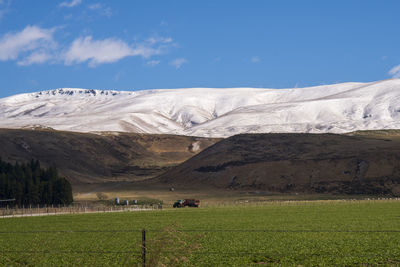 Scenic view of field against sky