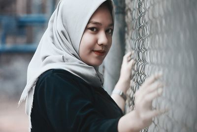 Portrait of young woman in hijab