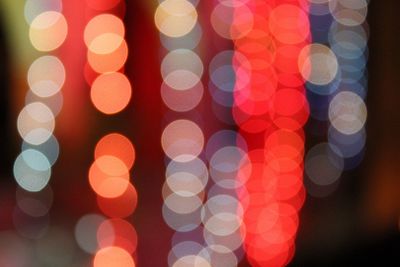 Defocused image of illuminated christmas lights