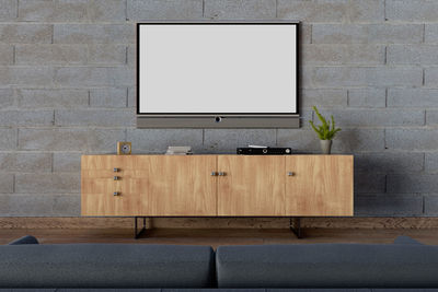 Television over cabinet at home