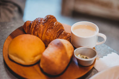 Close-up of food on table