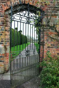 Closed gate of house