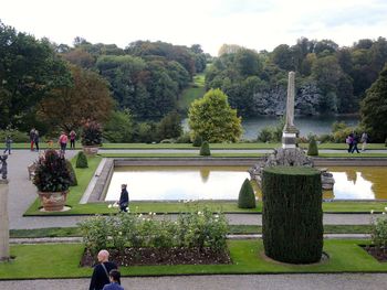 View of fountain in park