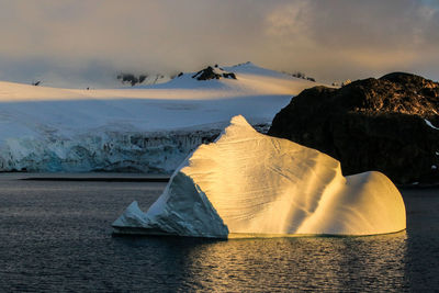 Scenic view of sea against sky during winter