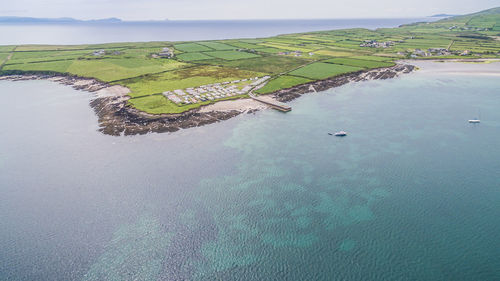 High angle view of sea against sky